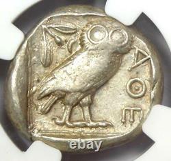 Antique Athènes Grèce Athena Owl Tetradrachm Silver Coin (440-404 Av. J.-c.) Ngc Vf
