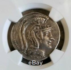 Athena, Attique New Style Tetradrachm Ngc Xf 5/3 Ancient Silver Coin Satyre