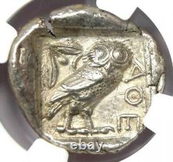 Athènes Anciens Grèce Athena Owl Tetradrachm Silver Coin (440-404 Bc) Ngc Au