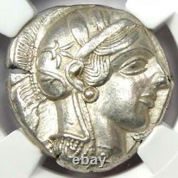 Athènes Anciens Grèce Athena Owl Tetradrachm Silver Coin (440-404 Bc) Ngc Au