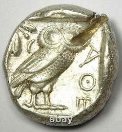 Athènes Antique Grèce Athena Owl Tetradrachm Coin (454-404 Bc). Xf Avec Test Cut