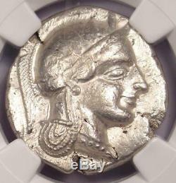 Athènes Antique Grèce Athena Owl Tetradrachm Coin (early 455-440 Bc) Ngc Vf