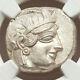 Athènes Antique Grèce Athena Owl Tetradrachm Silver Coin 440-404 Bc Ngc Ch Au