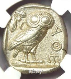 Athènes Antique Grèce Athena Owl Tetradrahm Pièce D’argent (440-404 Av. J.-c.) Ngc Au