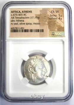 Athènes Ar Tetrachm Coin 475-465 Av. J.-c. Ngc Choice Vf 5/5 S'attaquer Tôt