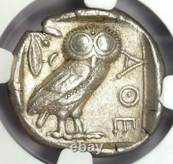 Athènes Athena Owl Tetradrachm Coin (440-404 Av. J.-c.) Ngc Xf (ef) 5/5 Grève