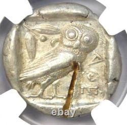 Athènes Athena Owl Tetradrachm Coin 465-455 Bc Ngc Au Test Cut Early Issue