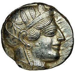 Athènes Attica 440-404 Bc Ngc Ch Au 4/5 Ar Tetradrachm Antique Silver Coin