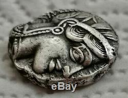 Athènes Attique Grèce Antique C. 454-404 Bc Argent Owl Tetradrachm Authentique Coin