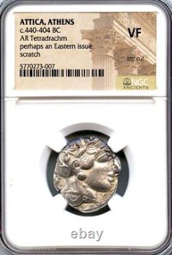 Athènes Grec Athena Owl Ar Tetradrachm Argent Coin 440-404 Bc Ngc Certified Vf