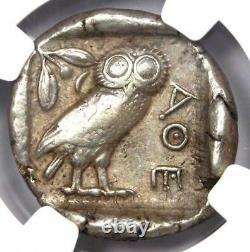 Athènes Grec Athena Owl Ar Tetradrachm Argent Coin 440-404 Bc Ngc Choice Vf