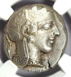 Athènes Grec Athena Owl Tetradrachme Ancien Coin 440-404 Bc Ngc Choice Vf