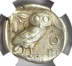 Athènes Grec Athena Owl Tetradrachme Ancien Coin 440-404 Bc Ngc Choice Vf