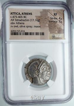 Athenes Grèce 475bc Ancient Silver Greek Tetradrachm Coin Athena Owl Ngc I88625