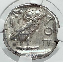Athenes Grèce Antique Argent 440bc Grecque Tétradrachme Coin Athéna Chouette Ngc I80689