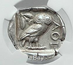 Athenes Grèce Antique Argent 440bc Grecque Tétradrachme Coin Athéna Chouette Ngc I80948