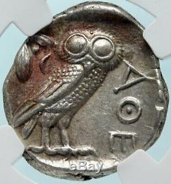 Athenes Grèce Antique Argent 440bc Grecque Tétradrachme Coin Athéna Chouette Ngc I83830
