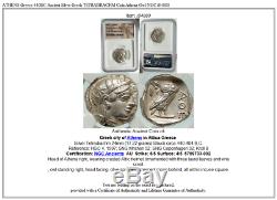 Athenes Grèce Antique Argent 440bc Grecque Tétradrachme Coin Athéna Chouette Ngc I84880
