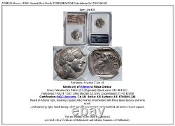 Athenes Grèce Antique Argent 440bc Grecque Tétradrachme Coin Athéna Chouette Ngc I86403