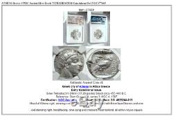 Athenes Grèce Antique Argent 455bc Grecque Tétradrachme Coin Athéna Chouette Ngc I77669