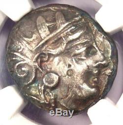 Athènes Grèce Antique Athéna Chouette Tetradrachm Coin (393-294 Bc) Xf Choix Ngc