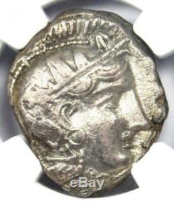 Athènes Grèce Antique Athéna Chouette Tetradrachm Coin (393-294 Bc) Xf Ngc (ef)