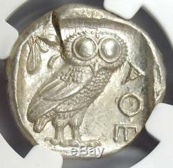 Athènes Grèce Antique Athéna Chouette Tetradrachm Coin (440-404 Bc) Ngc Au, Coupes De Test
