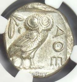 Athènes Grèce Antique Athéna Chouette Tetradrachm Coin (440-404 Bc) Ngc Au, Cut Test