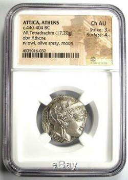Athènes Grèce Antique Athéna Chouette Tetradrachm Coin (440-404 Bc) Ngc Choice Au