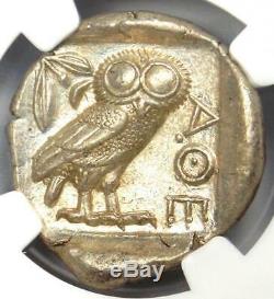 Athènes Grèce Antique Athéna Chouette Tetradrachm Coin (440-404 Bc) Ngc Ms (unc)