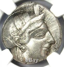 Athènes Grèce Antique Athéna Chouette Tetradrachm Coin (440-404 Bc) Xf Ngc (ef)