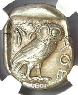 Athènes Grèce Antique Athéna Chouette Tetradrachm Coin (440-404 Bc) Xf Ngc (ef)