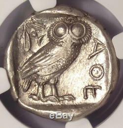 Athènes Grèce Antique Athéna Chouette Tetradrachm Pièce D'argent (440-404 Bc) Ngc Au