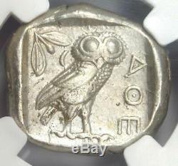 Athènes Grèce Antique Athéna Chouette Tetradrachm Pièce D'argent (440-404 Bc) Ngc Vf