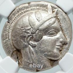 Athenes Grèce Argent Grec Tetradrachm Coin Athena Full Crest Owl Ngc I85677