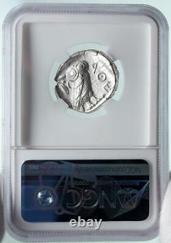 Athenes Grèce Argent Grec Tétradrachme Monnaie Athena Complet Crest Owl Ngc I86409