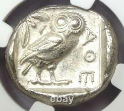 Athènes Grèce Athena Owl Tetradrachm Ancien Coin 440-404 Bc Certified Ngc Xf