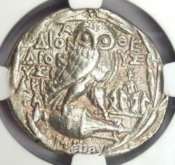 Athènes Grèce Athena Owl Tetradrachm Coin (119 Av. J.-c., Nouveau Style) Ngc Choice Vf