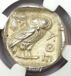 Athènes Grèce Athena Owl Tetradrachm Coin 440-404 Av. J.-c. Ngc Choice Au 5/5 Strike