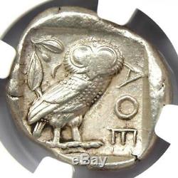 Athènes Grèce Athena Owl Tetradrachm Coin (440-404 Bc) Certifié Ngc Au