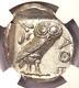 Athènes Grèce Athena Owl Tetradrachm Coin (440-404 Bc) Ms Ngc Choice (unc)
