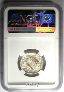 Athènes Grèce Athena Owl Tetradrachm Coin (440-404 Bc) Ngc Au Avec Des Coupes D'essai