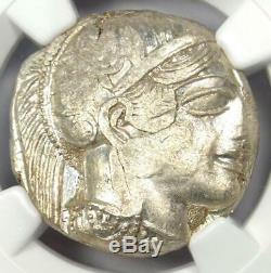 Athènes Grèce Athena Owl Tetradrachm Coin (440-404 Bc) Ngc Au Avec Des Coupes D'essai