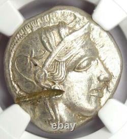 Athènes Grèce Athena Owl Tetradrachm Coin 440-404 Bc Ngc Choice Au, Test Cut