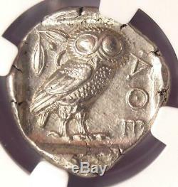 = Athènes Grèce Athena Owl Tetradrachm Coin (440-404 Bc) Ngc Choix Ua, Cut Test