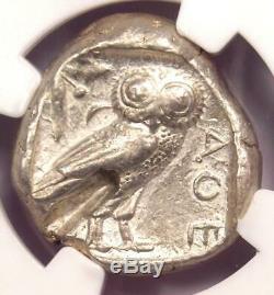 Athènes Grèce Athena Owl Tetradrachm Coin (440-404 Bc) Ngc Choix Vf, Cut Test