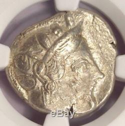 Athènes Grèce Athena Owl Tetradrachm Coin (440-404 Bc) Ngc Choix Vf, Cut Test