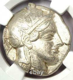 Athènes Grèce Athena Owl Tetradrachm Coin 440-404 Bc Ngc Xf, Découpe D'essai