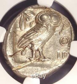 Athènes Grèce Athena Owl Tetradrachm Coin (440-404 Bc) Xf Choix Ngc, Cut Test