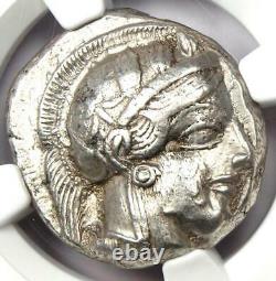 Athènes Grèce Athena Owl Tetradrachm Coin (440-404 Bc) Xf Ngc Avec Full Crest